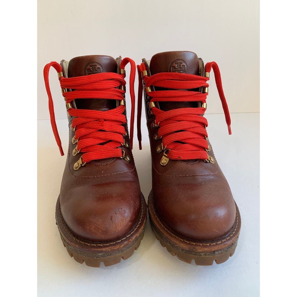 Tory Burch Leather Brown Leather Women 5.5 Gorpcore Hiking Boots